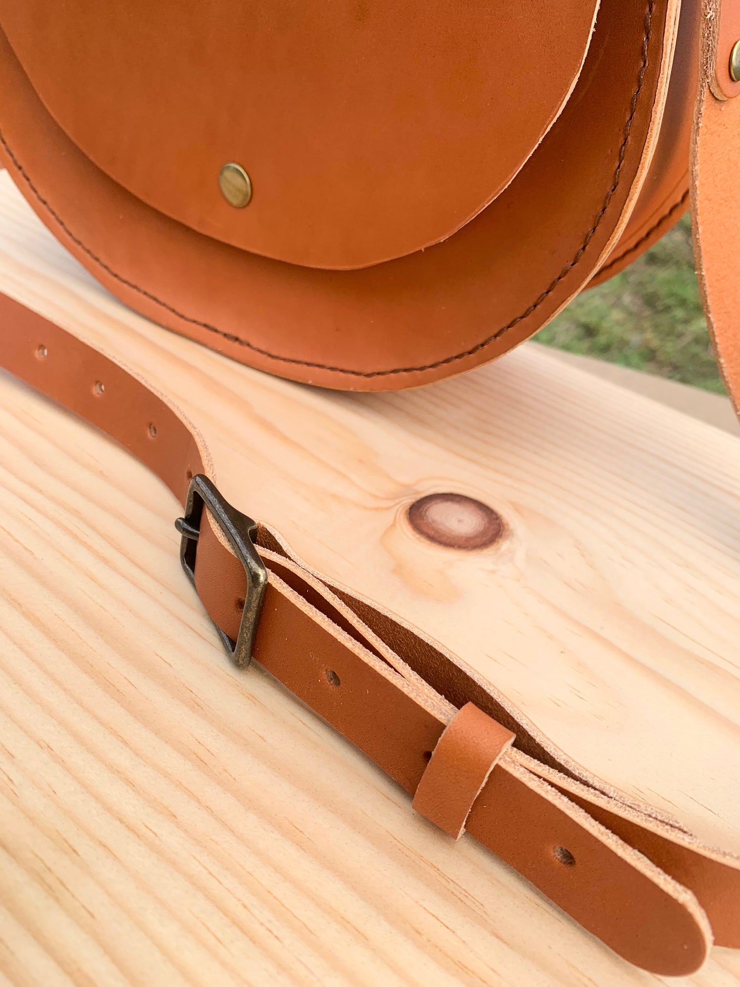 Tan Leather Saddlebag Crossbody