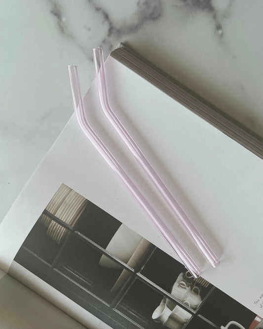 Pink Glass Straws