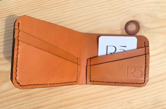 Tan Leather Bi-fold Wallet